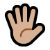 🖐🏼 hand with fingers splayed: medium-light skin tone display on Windows